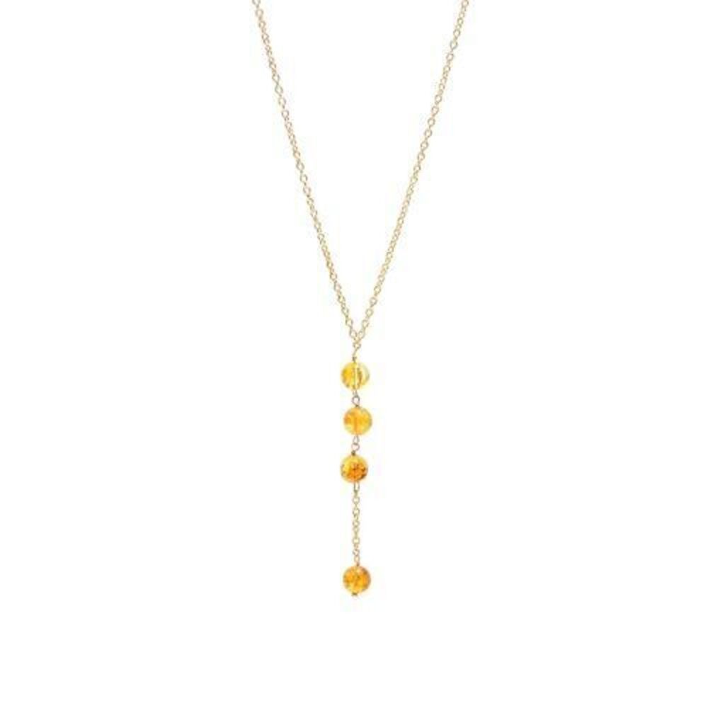 2515 Handmade Citrine Lariat Necklace – Natural Gemstone Jewelry – 16+2